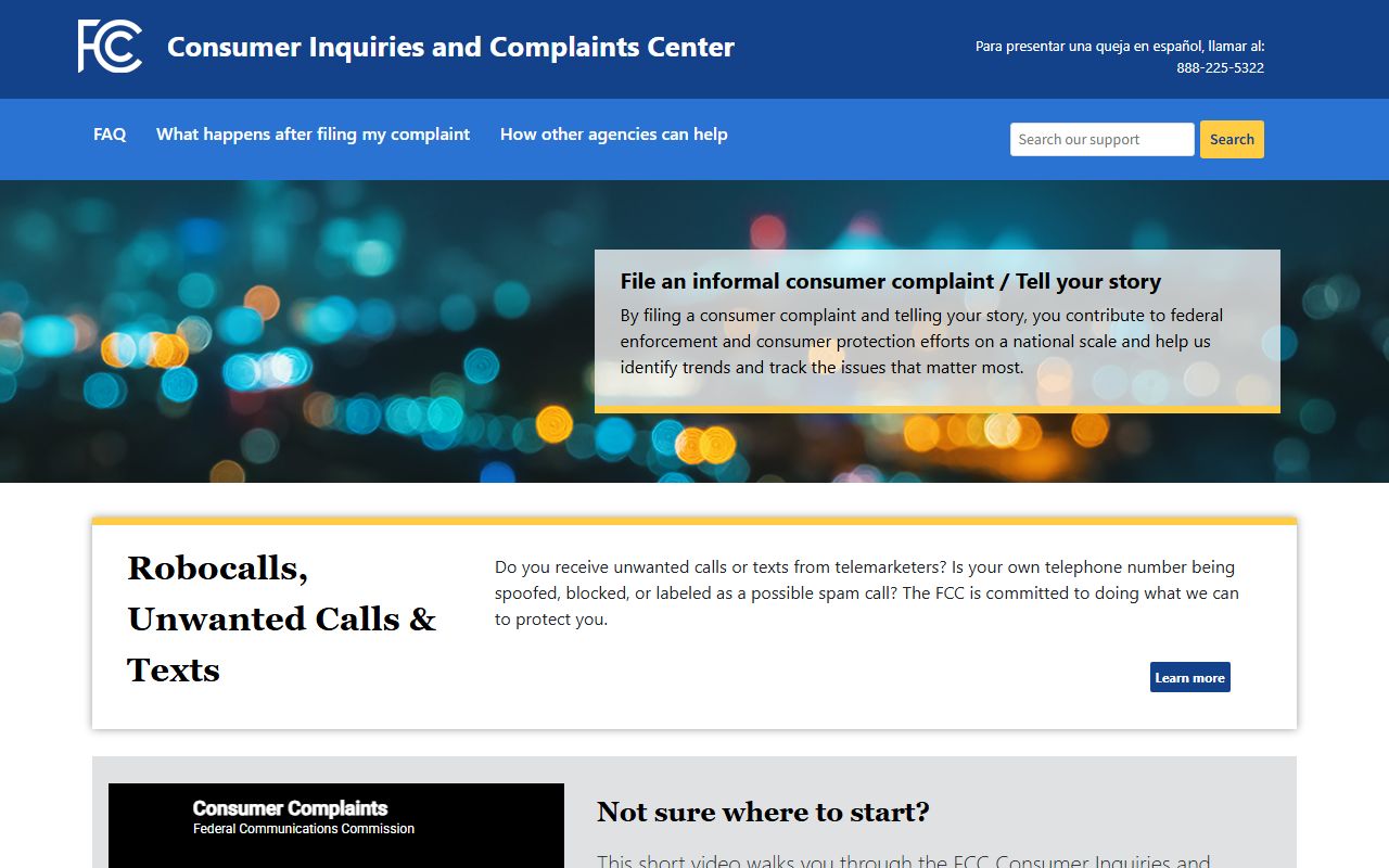 Jacksonville phone directory FCC consumer complaint center